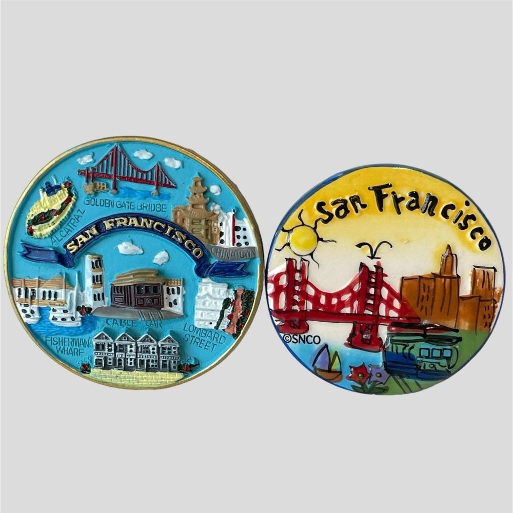 San Francisco Magnet Fridge 3D Golden Bridge Cable Car Tourist Souvenir Lot 2
